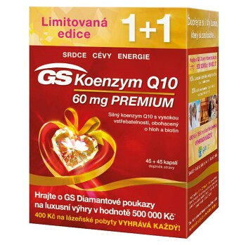GS Koenzým Q10 60 mg Premium 45+45 kapsúl darček 2017