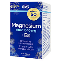 GS Magnesium citrát 1340 mg + B6 50 + 50 tabliet NAVYŠE