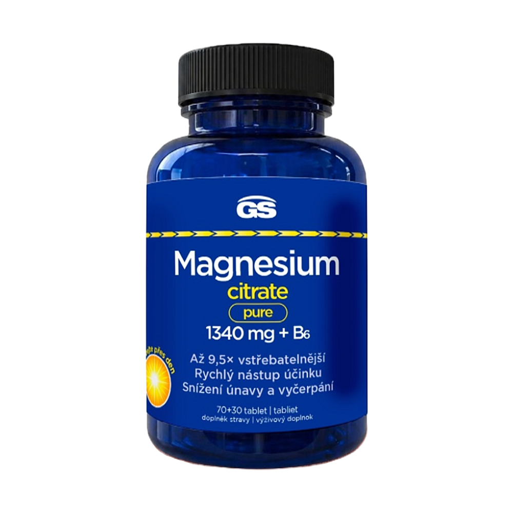 GS Magnesium citrate pure + B6 70 + 30 tabliet