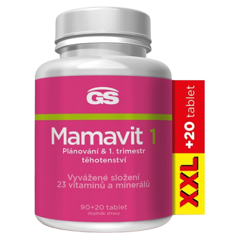 GS Mamavit 1 Plánovanie a 1 trimester XXL 90 + 20 tabliet (Multivitamíny v tehotenstve) - Viaczložkové