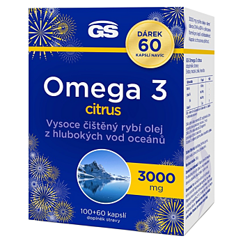 GS Omega 3 citrus 100+60 kapsúl NAVYŠE (Omega 3 a rybí olej) - Prírodné, Viaczložkové