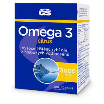 GS Omega 3 citrus 3000 mg 100 + 50 kapsúl ZADARMO