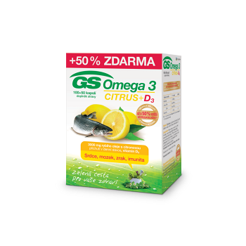 GS Omega 3 Citrus + D3 100+50 kapsúl ZADARMO