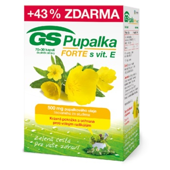 GS Pupalka Forte s vitamínom E 70+30 kapsúl ZADARMO
