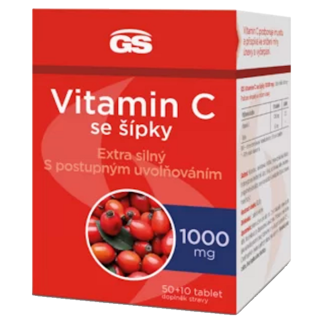 GS Vitamín C 1000 mg so šípkami 50 + 10 tabliet kúpite na Mojalekaren.sk