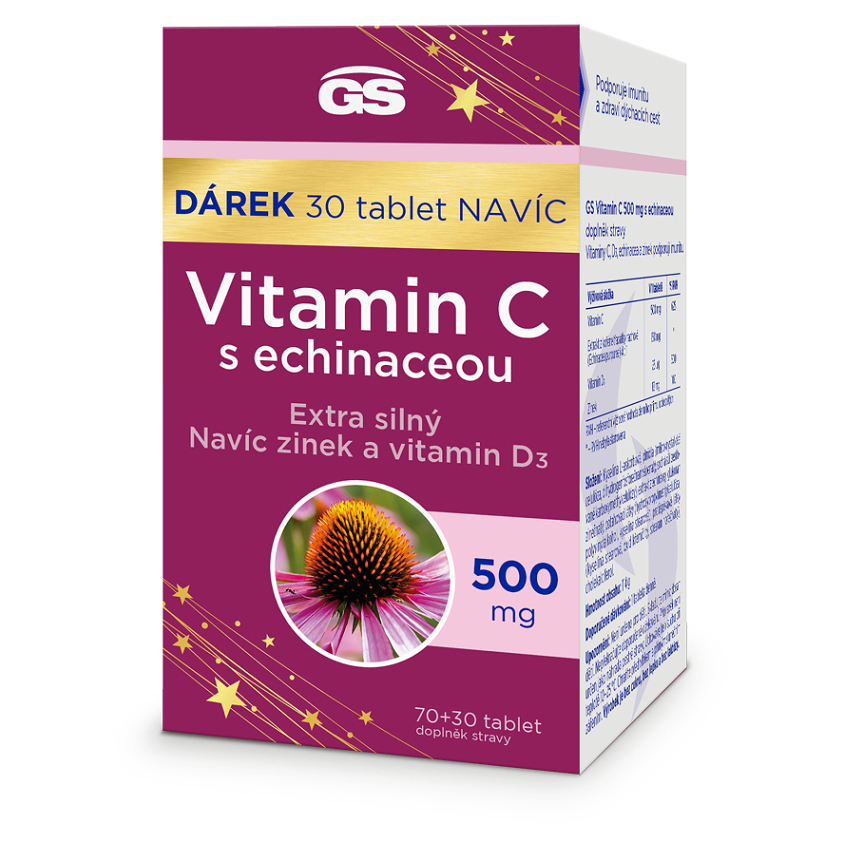 GS Vitamín C s echinaceou 500 mg 70 + 30 tabliet NAVYŠE