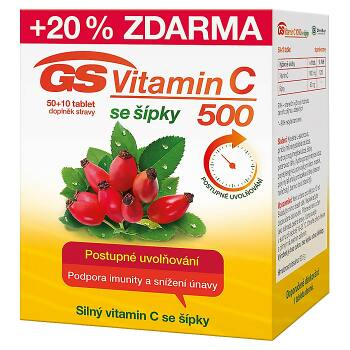 GS Vitamín C 500 so šípkami 50 + 10 tabliet ZADARMO