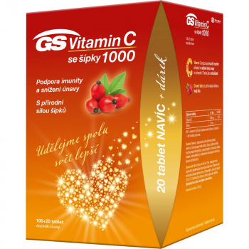 GS Vitamín C1000 + šípky 100 + 20 tabliet ZADARMO