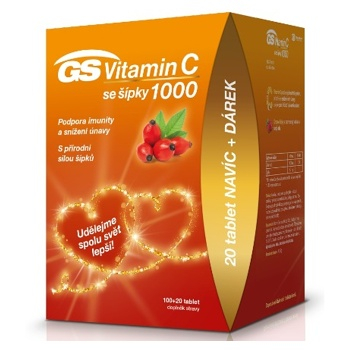 GS Vitamín C 1000 so šípkami 100 + 20 tabliet EDÍCIA 2020