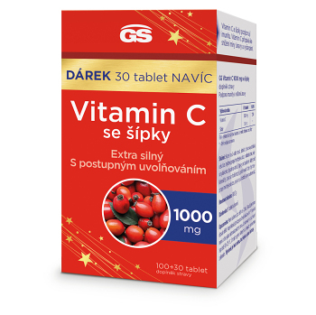 GS Vitamín C so šípkami 1000 mg 100 + 30 tabliet NAVYŠE