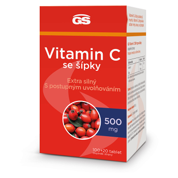 GS Vitamín C 500 mg so šípkami 100 + 20 tabliet