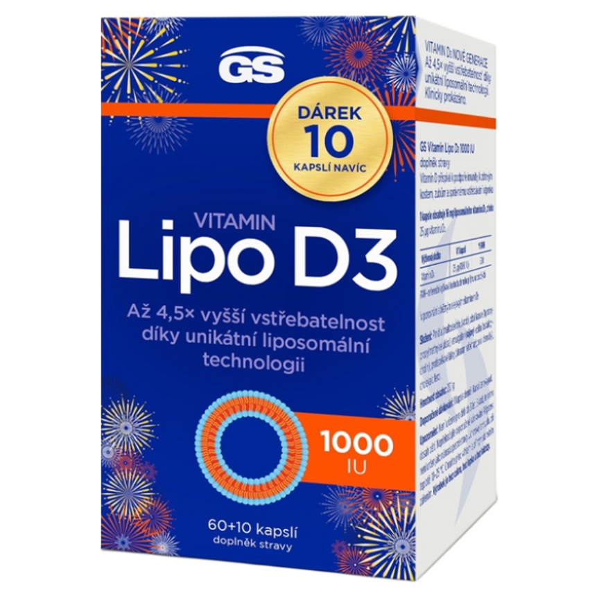 GS Lipo D3 1000 IU kapsuly s vitamínom D 70 cps kúpite na Mojalekaren.sk