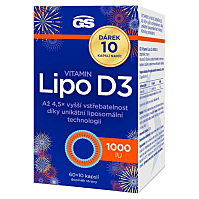 GS Vitamín Lipo D3, 1000 IU, 60+10 kapsúl NAVYŠE