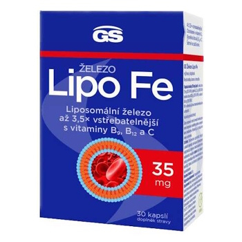 GS Železo Lipo Fe 30 kapsúl (Železo) - Viaczložkové, Lipozomálny