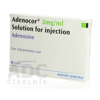ADENOCOR sol inj 6 mg (liek.inj.skl.) 6x2 ml (Lieky na predpis)