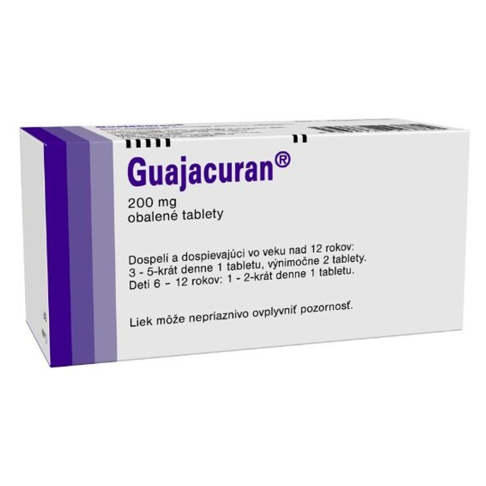 Guajacuran Guajacuran 200mg filmom obalené tablety 50 tbl kúpite na Mojalekaren.sk