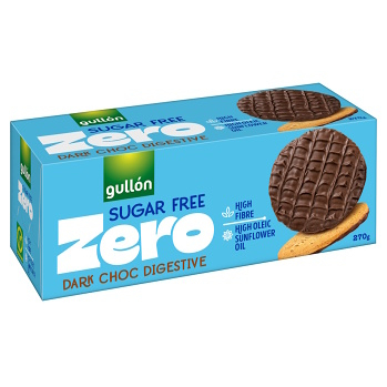 GULLÓN Digestive dark choc celozrnné sušienky polomáčané v tmavej čokoláde 270 g (Dia pochutiny)