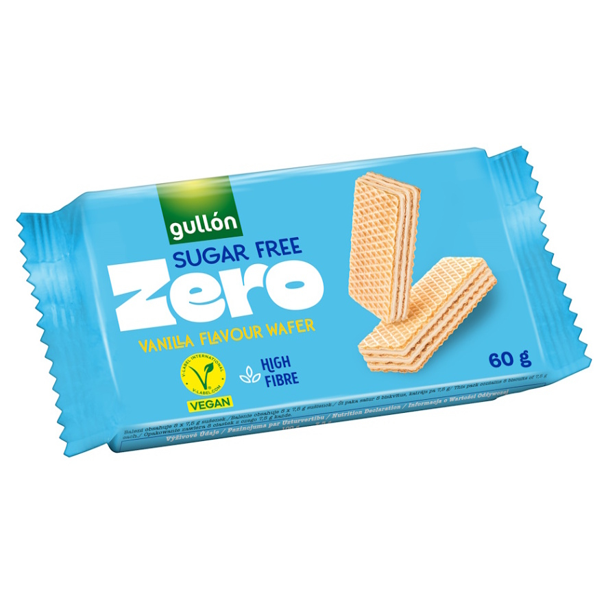 E-shop GULLÓN Vanilla wafer oblátky plnené krémom s vanilkovou príchuťou so sladidlami 60 g