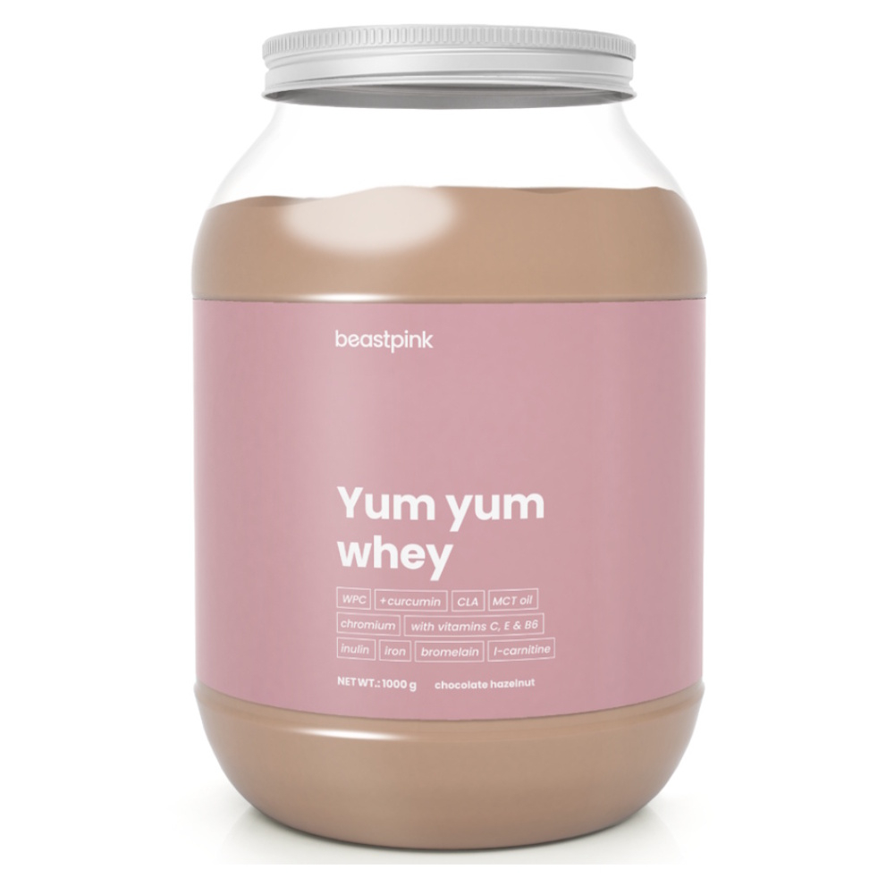 E-shop GYMBEAM BeastPink Yum yum whey proteín čokoláda lieskový oriešok 1000 g