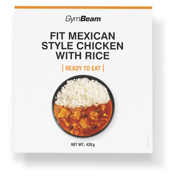 GYMBEAM Fit kuracie s ryžou na mexický spôsob ready to eat 420 g (Mäsové zmesi) - 100% mäsové, Do 65 % bielkovín