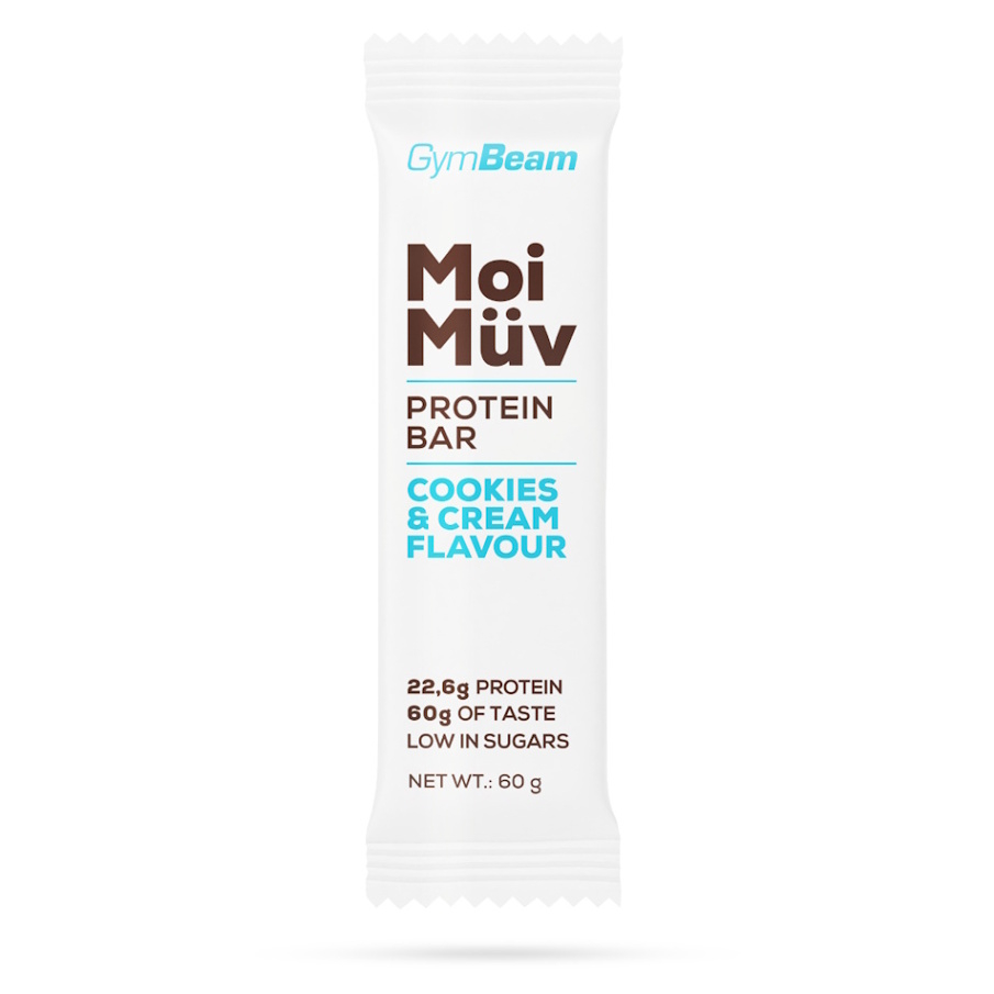 GymBeam MoiMüv Protein Bar proteínová tyčinka príchuť Cookies & Cream 60 g