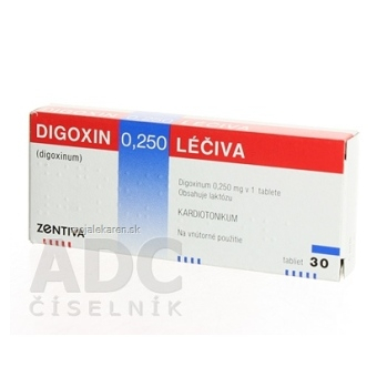 Digoxin 0,250 Léčiva tbl 0,250 mg (blis. PVC/Al) 1x30 ks (Lieky na predpis)