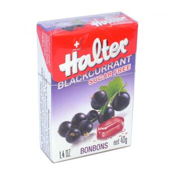 HALTER cukríky Blackcurrant 40g (čierne ríbezle)