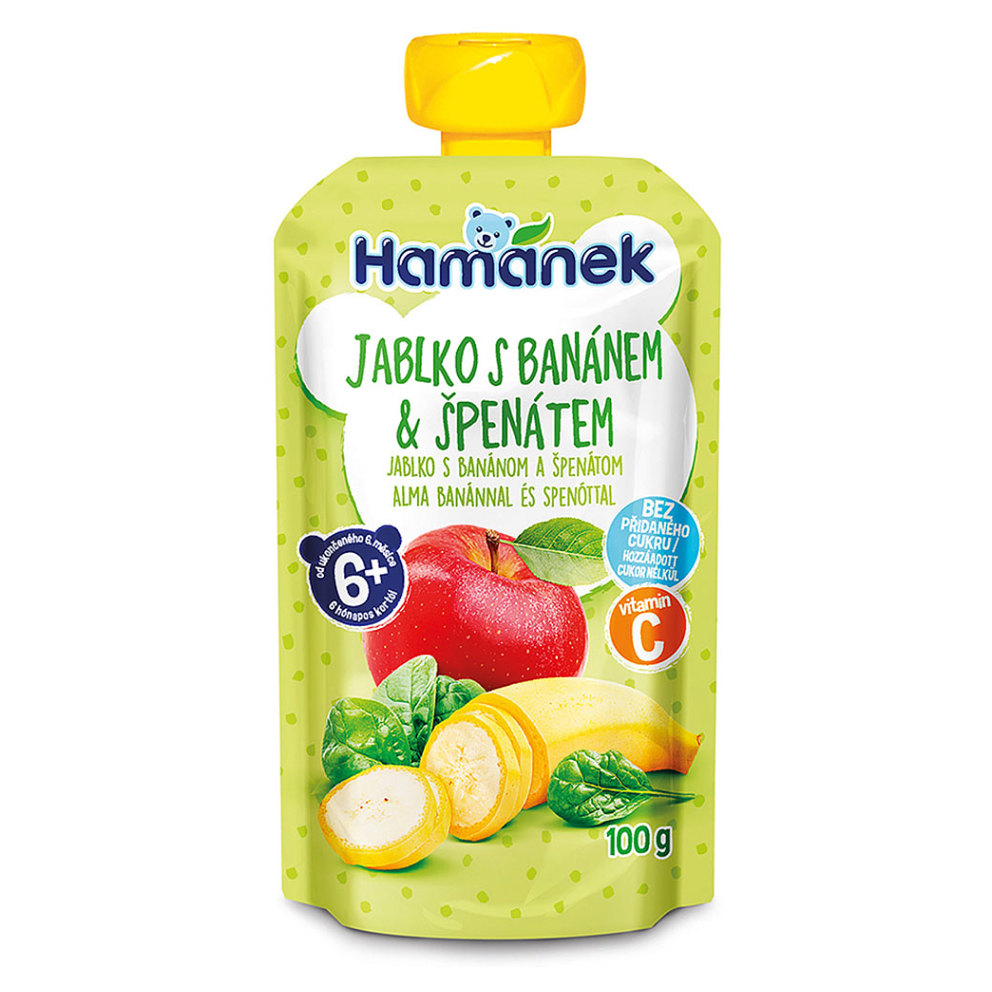 HAMÁNEK Jablko, banán a špenát 6m+ 100 g