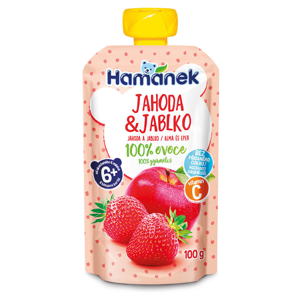 HAMÁNEK Jahoda s jablkom 6m+ 100 g