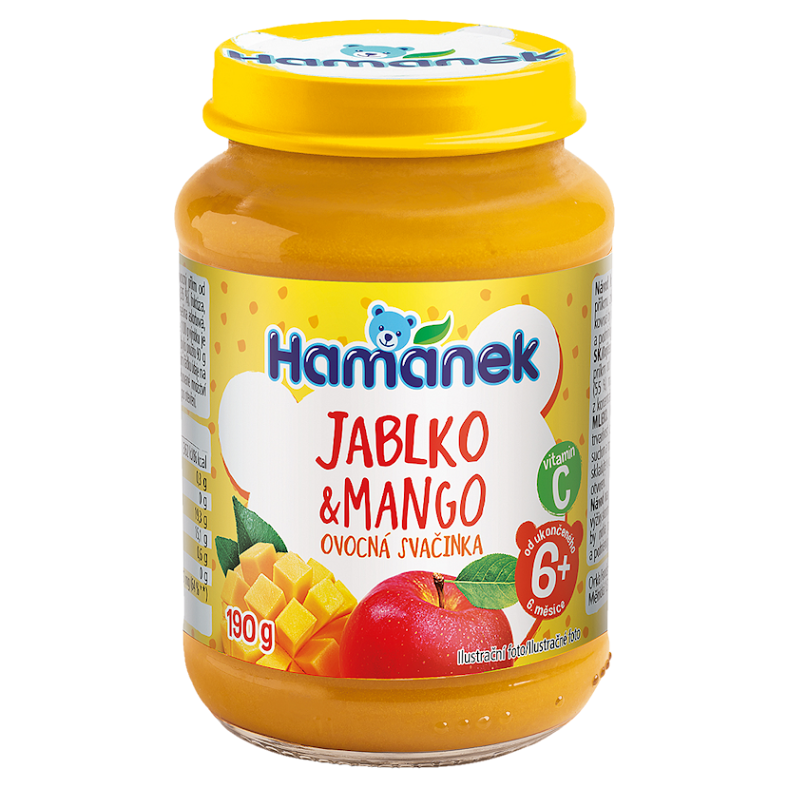 HAMÁNEK Dojčenská výživa ovocná desiata mango a jablko 6m+ 190 g