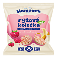 HAMÁNEK Ryžové kolieska malina a banán BIO 35 g