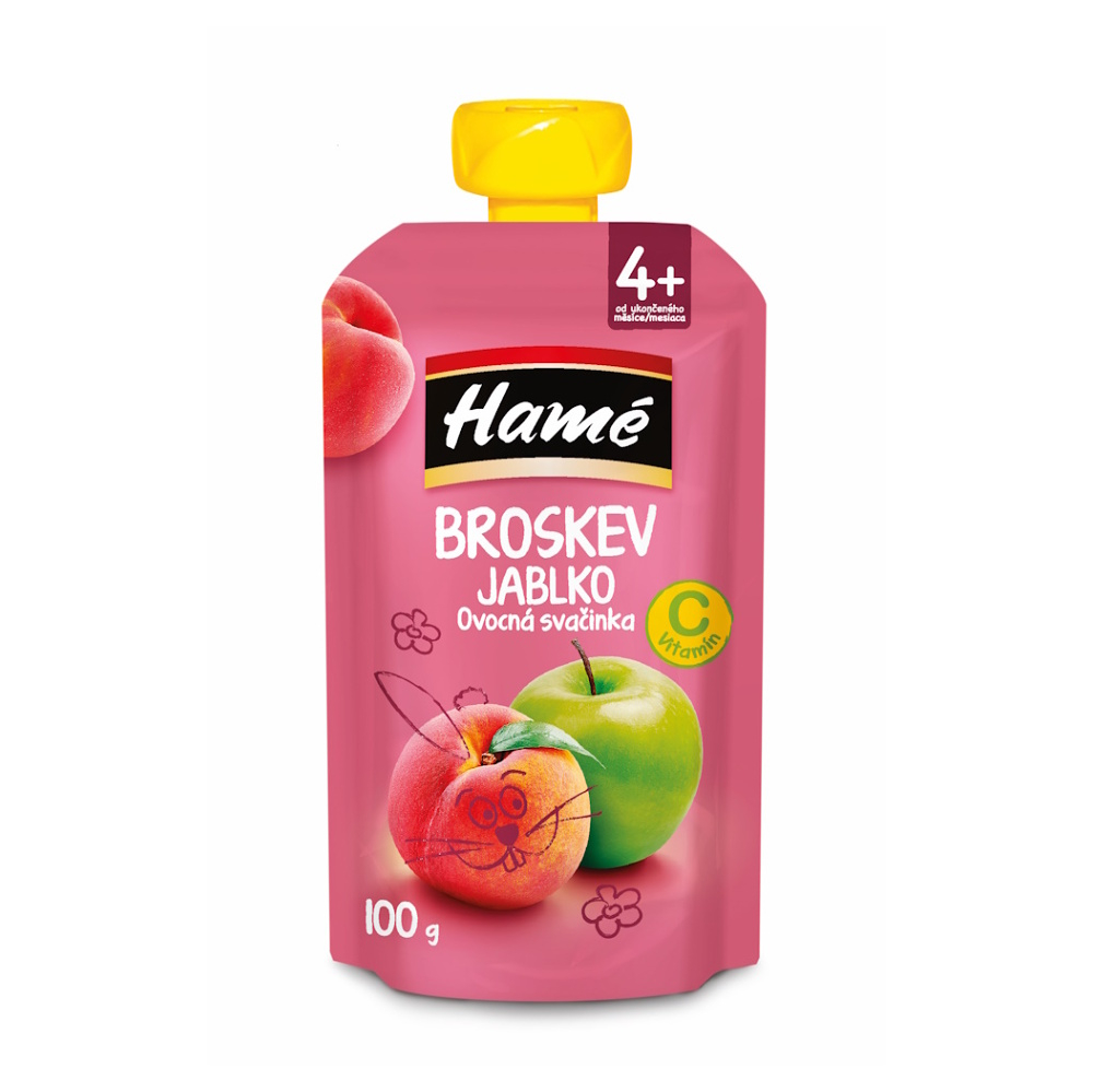 HAMÉ Ovocná desiata broskyňa a jablko 100 g