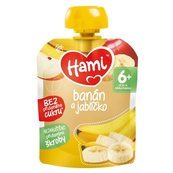 HAMI Kapsička 100% ovocia Jabĺčko a banán 90 g