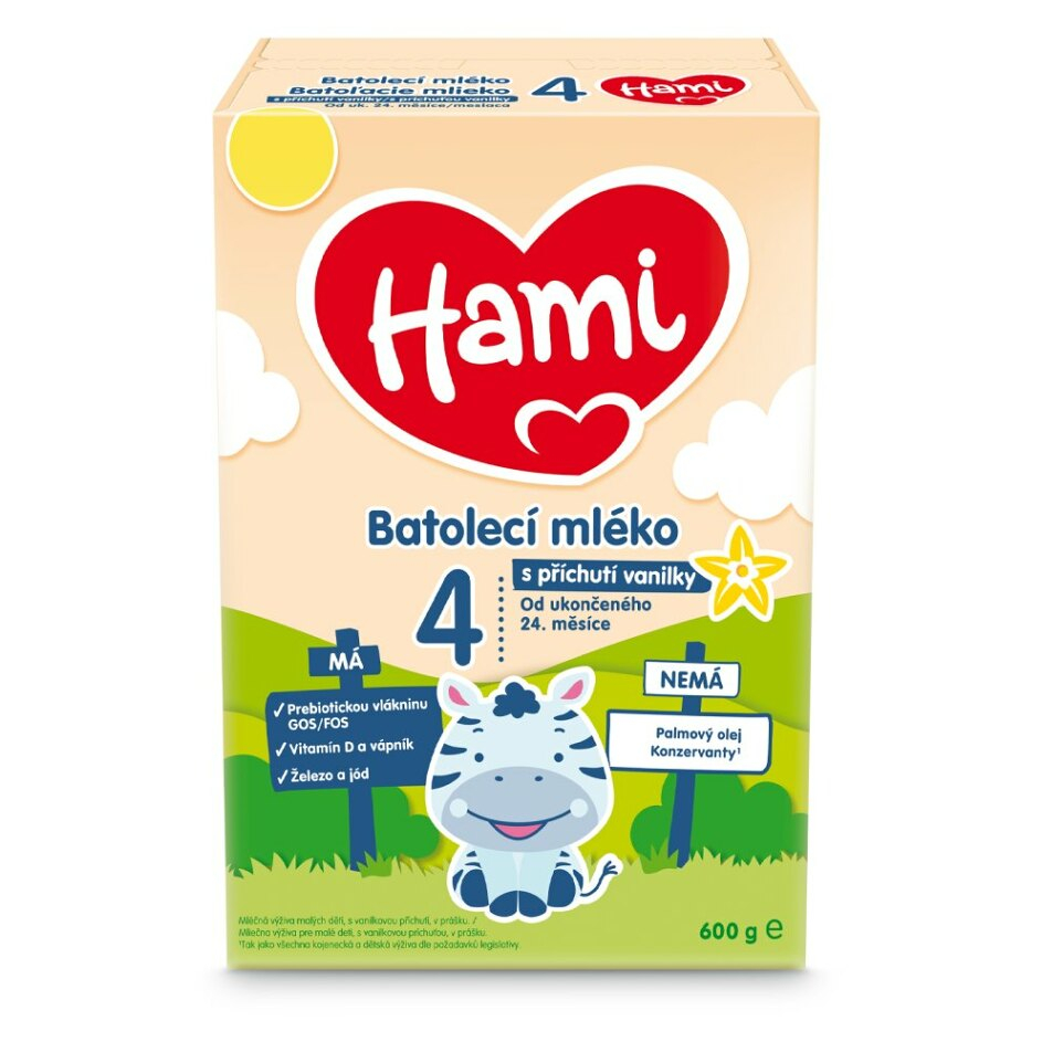 HAMI 4 Batoľacie mlieko s príchuťou vanilky od ukončeného 24.mesiaca 600 g kúpite na Mojalekaren.sk