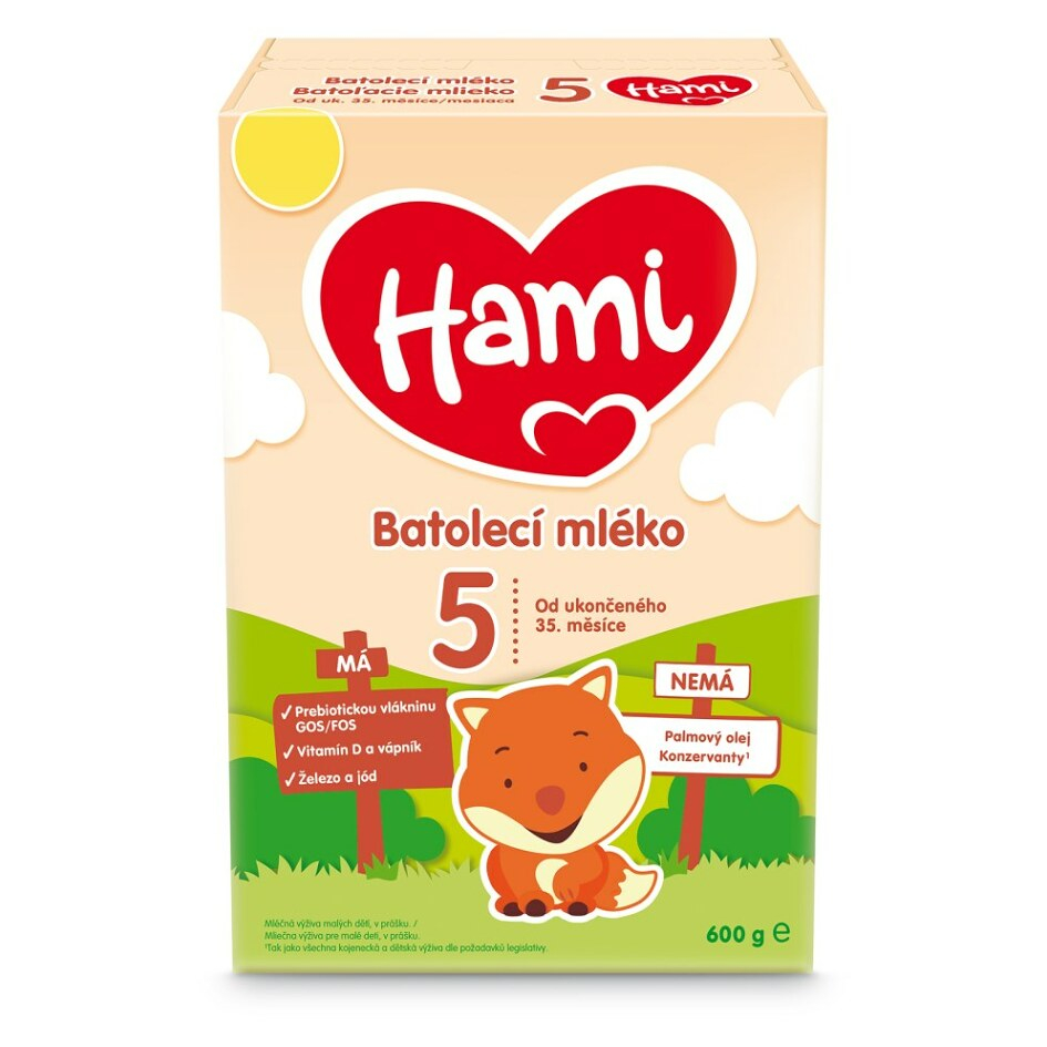 HAMI 5 Batoľacie mlieko od ukončeného 35.mesiaca 600 g kúpite na Mojalekaren.sk