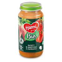 HAMI Bio mäsovo-zeleninový príkrm batáty s morkou a paprikou 12m+ 250 g