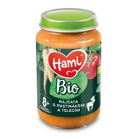 HAMI BIO Mäsozeleninový príkrm paradajky s paštrnákom a teľacím 190 g