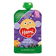 HAMI Kapsička jablko banán čierne ríbezle čučoriedky 6m+ 100 g