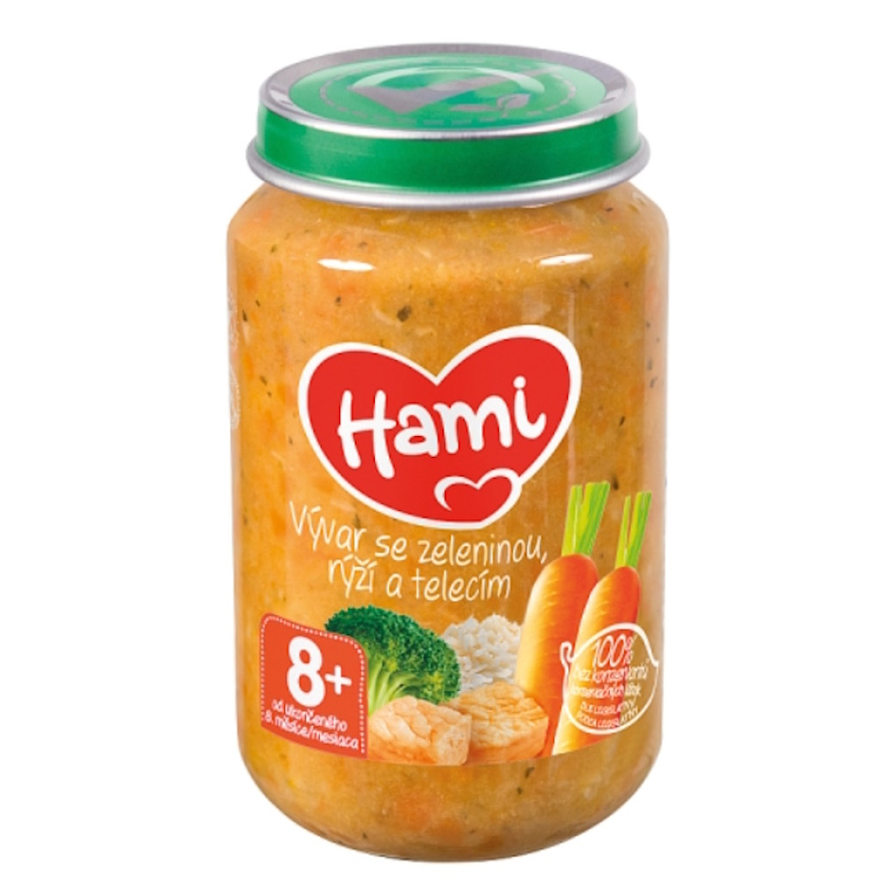 HAMI Mäso-zeleninový príkrm vývar so zeleninou, ryžou a teľacím 200 g kúpite na Mojalekaren.sk