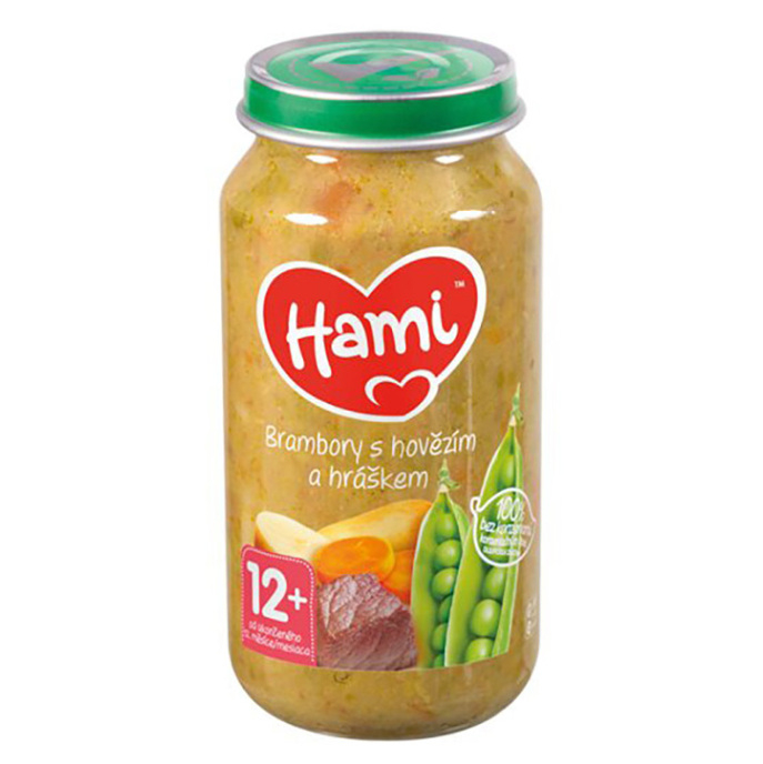Hami príkrm zemiaky s hovädzím a hráškom 250g kúpite na Mojalekaren.sk