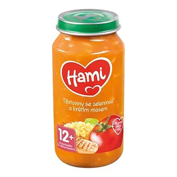 HAMI Mäsozeleninový príkrm cestoviny s morkou 250 g (Cestovinové, ryžové príkrmy)