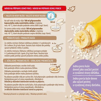 HAMI Nemliečna kaša ryžová banánová 4m+ 170 g (Nemliečne kaše) - Instantné - obrázok 2/3