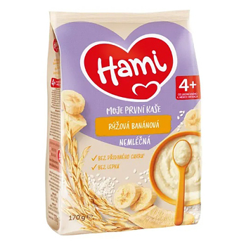 HAMI Nemliečna kaša ryžová banánová 4m+ 170 g (Nemliečne kaše) - Instantné - obrázok 3/3