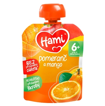 HAMI Ovocná kapsička Pomaranč a mango od 6. mesiaca 90 g