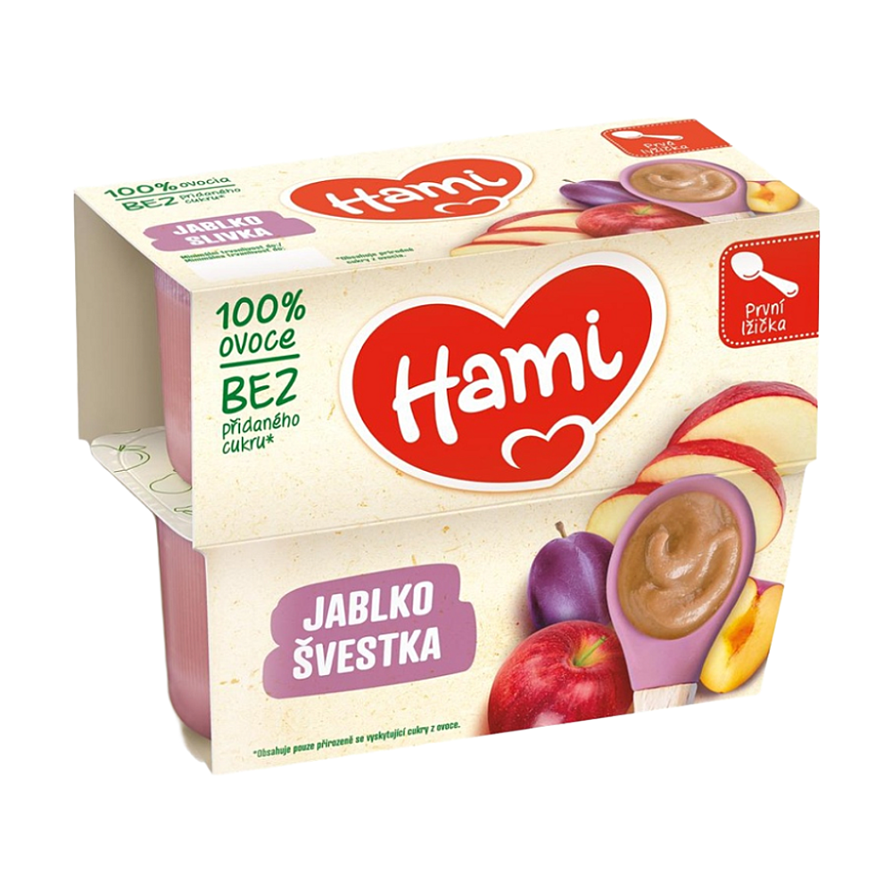 HAMI Prvá lyžička 100% ovocia Slivka a jablko od 4.mesiaca 4x100 g kúpite na Mojalekaren.sk
