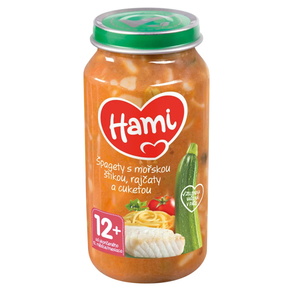 HAMI Špagety s morskou šťukou paradajkami a cuketou 12m + 250 g kúpite na Mojalekaren.sk