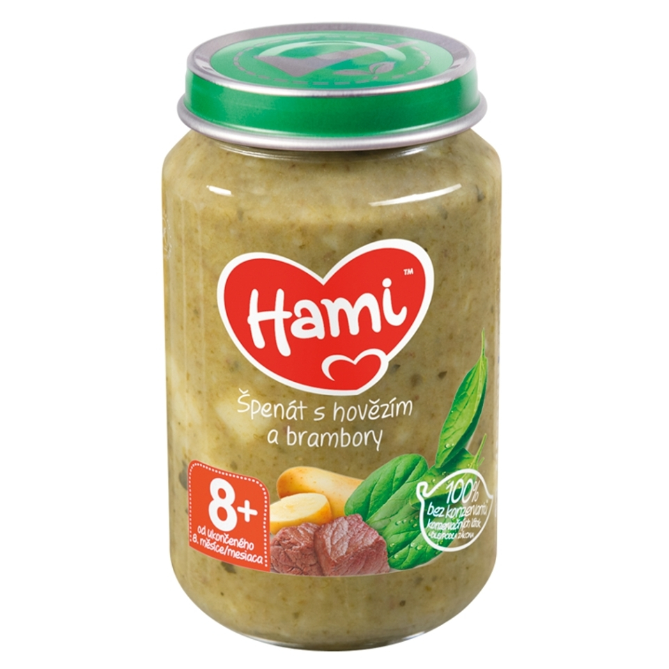 HAMI Špenát s hovädzím a zemiakmi od 8.mesiaca 200 g kúpite na Mojalekaren.sk