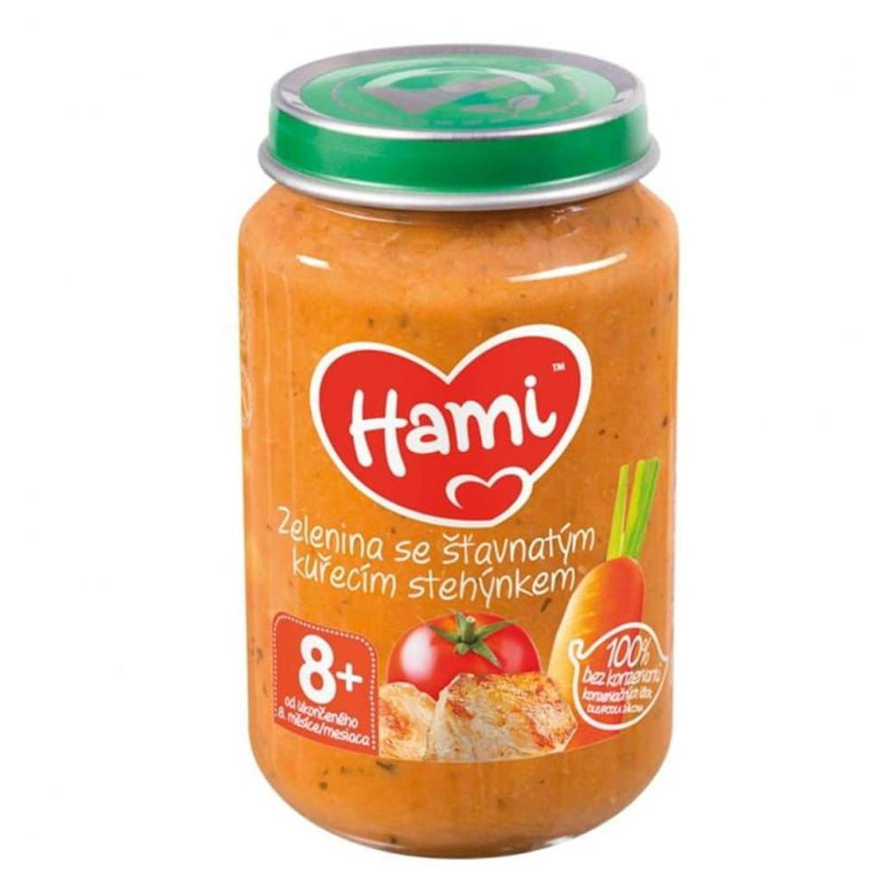 HAMI Zelenina so šťavnatým kuracím stehienkom 120 g kúpite na Mojalekaren.sk