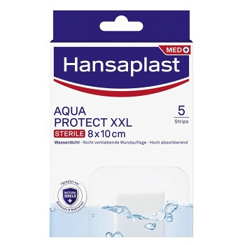 HANSAPLAST Aquaprotect XXL náplasť 5 kusov (Náplasti dělené) - S vankúšikom, Elastické