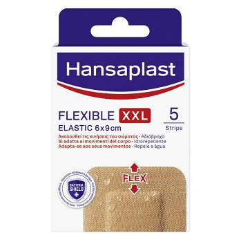 HANSAPLAST Flexible XXL elastická náplasť 5 kusov (Náplasti dělené) - S vankúšikom, Elastické